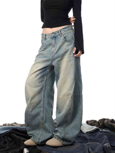Pantalones Vaqueros Sueltos Desgastados con Efecto Vintage Mujer - Image 9