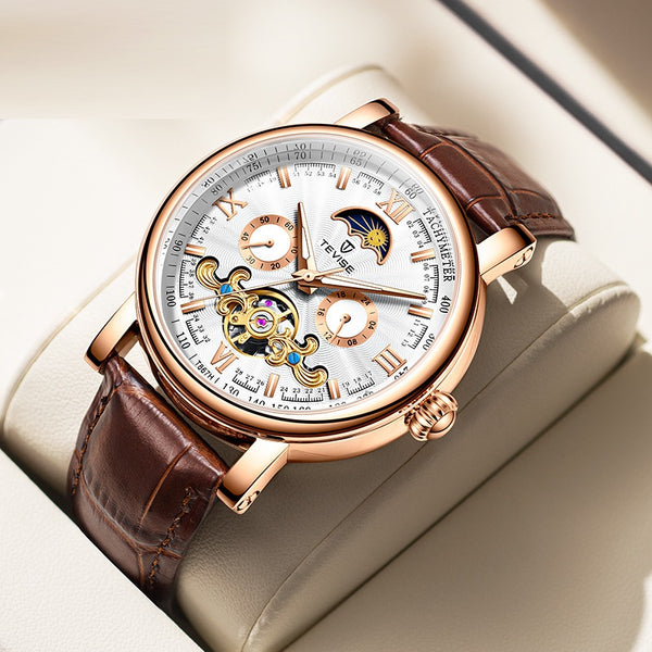 Reloj Mecánico Elegante de Esfera Grande con Calendario