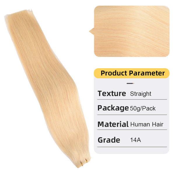 Extensión de Cabello Tejido a Mano Segunda Generación - Cabello Natural Blanco