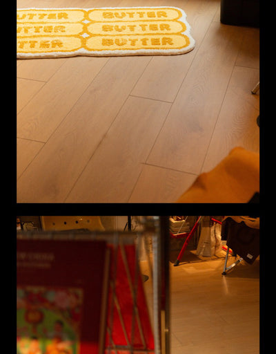Alfombra Moderna de Felpa para Dormitorio con Letras en Relieve - Image 11