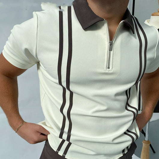 Polo Shirt Tejido Jacquard con Cierre - Camiseta Elegante para Hombre - Image 4