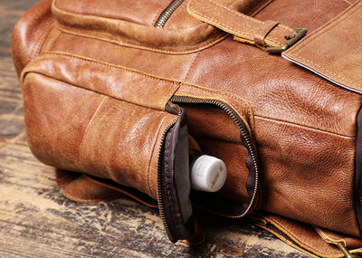 Mochila Retro de Cuero Genuino para Hombre - Image 11
