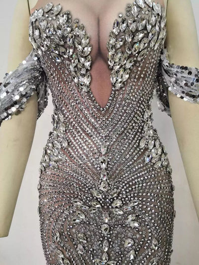 Vestido Brillante sin Mangas con Flecos Largos para Fiesta Nocturna - Image 13