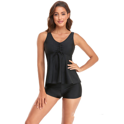 Traje de Baño Tankini con Falda Pantalón Conservador - Image 8