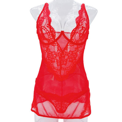 Pijama Sensual de Tul Transparente con Encaje y Recortes para Mujer - Image 5