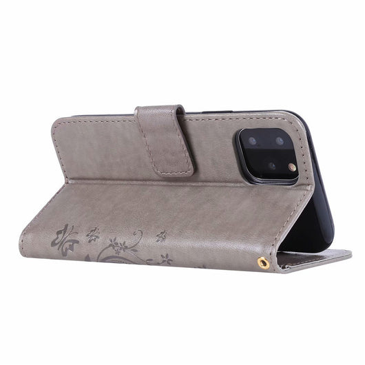 Funda Protectora de Cuero con Mariposas Grabadas - Cartera Abatible para Teléfono - Image 2