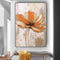 Cuadro Abstracto Flores Naranjas - Pintura al Óleo Moderna sin Marco para Sala de Estar