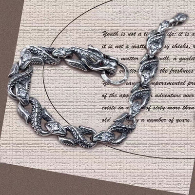Pulsera de Plata Tailandesa Estilo Hip Hop Vintage - Image 10