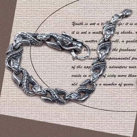 Pulsera de Plata Tailandesa Estilo Hip Hop Vintage - Image 10