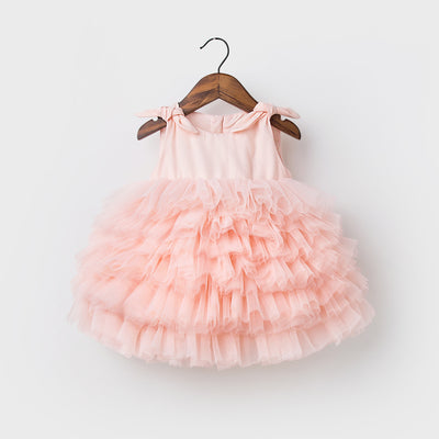 Vestido de Primer Cumpleaños Niña Rosa con Falda Tul Princesa - Image 9