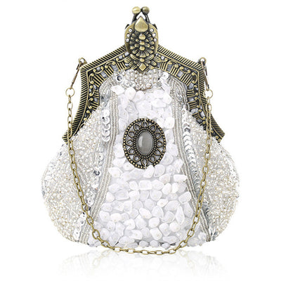 Bolso de Noche Vintage con Cuentas Brillantes - Image 9