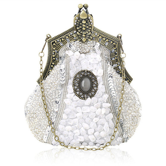 Bolso de Noche Vintage con Cuentas Brillantes - Image 9