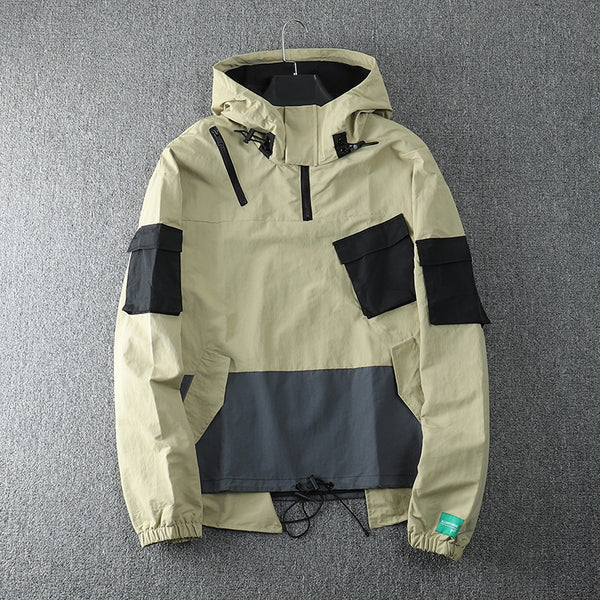 Chaqueta de Trabajo Hip Hop con Capucha y Múltiples Bolsillos