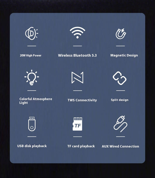 Parlante Bluetooth Magnético Portátil 2 en 1 con Diseño Combinado - Image 8