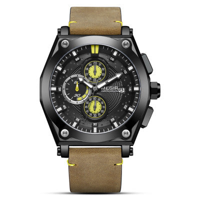 Reloj Cronógrafo de Cuero con Calendario para Hombre - Image 4