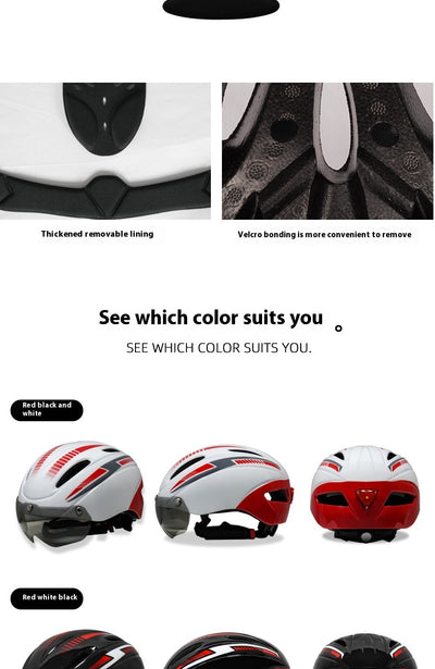 Casco de Ciclismo con Gafas Integradas y Luz Trasera - Image 17