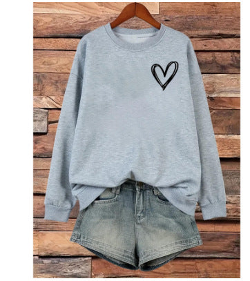 Sudadera Oversize con Estampado de Corazón y Hombros Caídos - Image 14