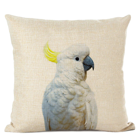 Funda de Almohada Lino con Diseño Animal - Loro y Venado - Image 16
