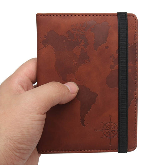 Cartera de Pasaporte con Mapa Mundial, Protección Antimagnética y Múltiples Compartimentos - Image 4