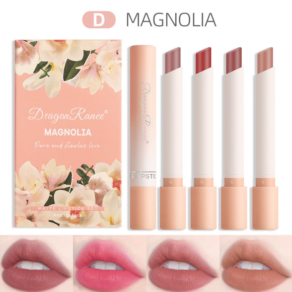 Estuche de Labiales Mate Efecto Cigarro - Colección 4 Flores
