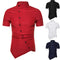 Camisa de Verano Casual con Cuello Mao y Botones Múltiples