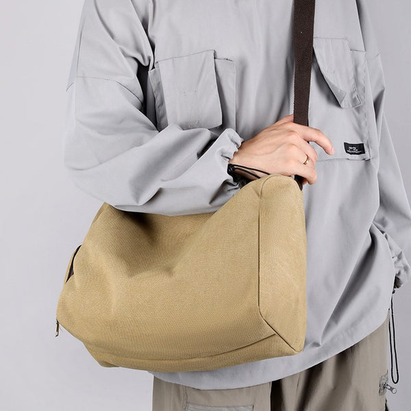 Bolsa Deportiva Retro Canvas de Gran Capacidad con Correa Cruzada