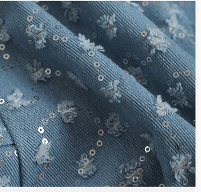 Falda Vestido Denim con Bordado de Cuentas y Tirantes - Image 8
