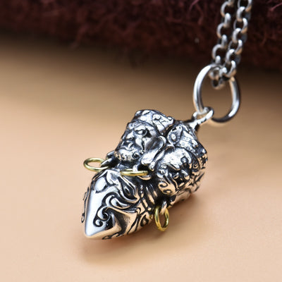 Colgante Vajra Tibetano Retro Personalizado en Plata de Ley S925 - Image 3