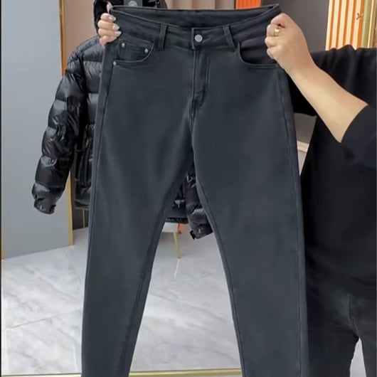 Jeans Slim Fit Negros Lavados para Hombre - Estilo Europeo Moderno - Image 4