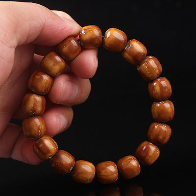 Pulsera Bodhi Rata de la Suerte con Cuentas de Barril Púrpura Natural - Image 8