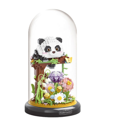Ramo de Bloques Constructivos con Panda y Pájaro en Maceta Armable - Image 5