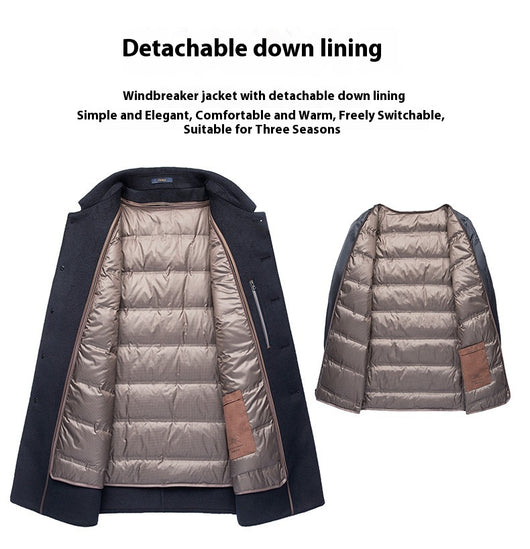 Abrigo de Lana Reversible con Solapa para Hombre Maduro - Image 11