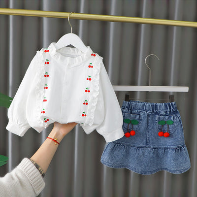 Conjunto de Falda y Pantalón Infantil Estilo Coreano Primavera - Image 13