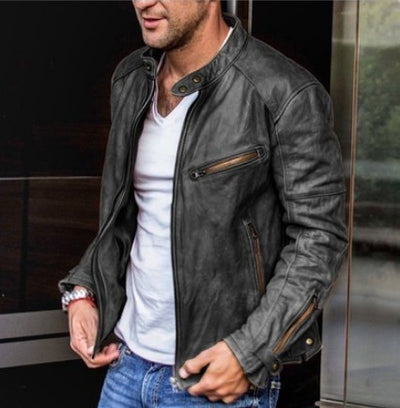 Chaqueta de Cuero PU Estilo Punk con Cuello de Pie para Otoño e Invierno - Image 7