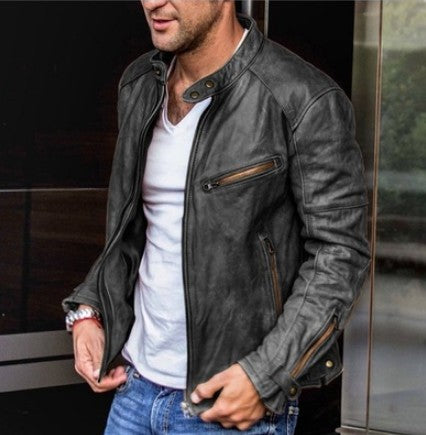 Chaqueta de Cuero PU Estilo Punk con Cuello de Pie para Otoño e Invierno - Image 7