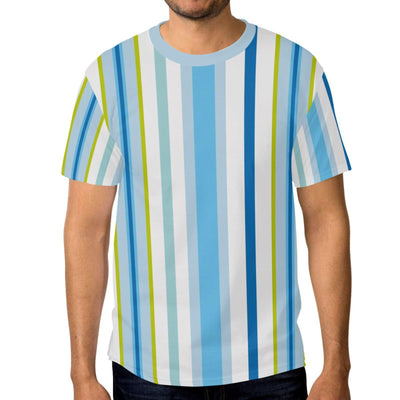 Playera Hombre Cuello Redondo Manga Corta Bloques de Color Estampado 3D - Image 7