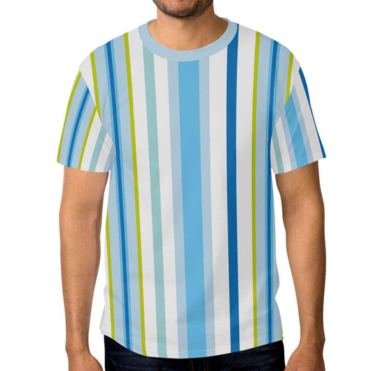 Playera Hombre Cuello Redondo Manga Corta Bloques de Color Estampado 3D - Image 7