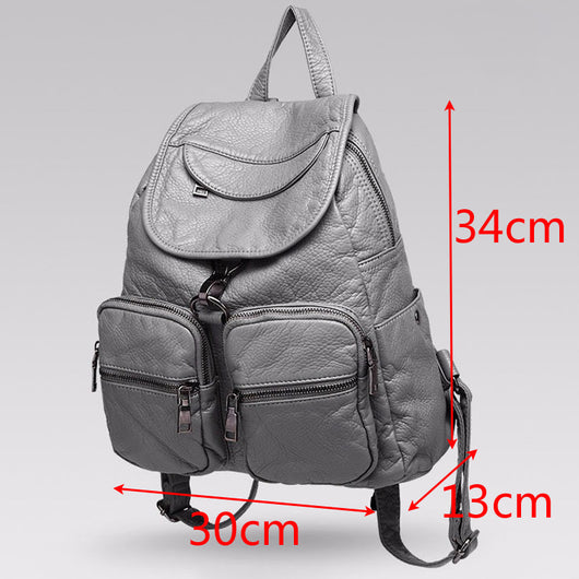 Mochila de Cuero Suave Versátil para Viajes y Uso Diario - Image 6