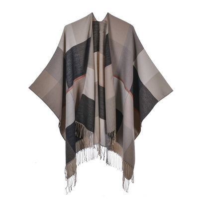 Chal Retro Grueso y Cálido con Textura Jacquard - Estilo Vintage Elegante - Image 12