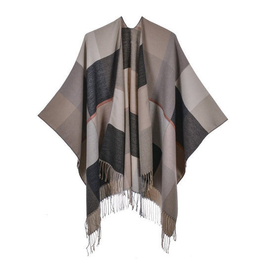Chal Retro Grueso y Cálido con Textura Jacquard - Estilo Vintage Elegante - Image 12