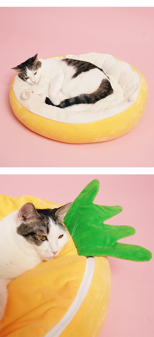 Cama Nido para Gatos Semiencerrada con Bolsa Térmica Extraíble - Zanahoria - Image 7