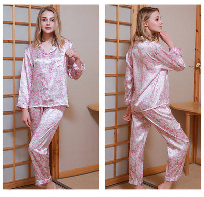 Traje de Dos Piezas Talla Grande Manga Larga en Seda para Primavera y Otoño - Image 9