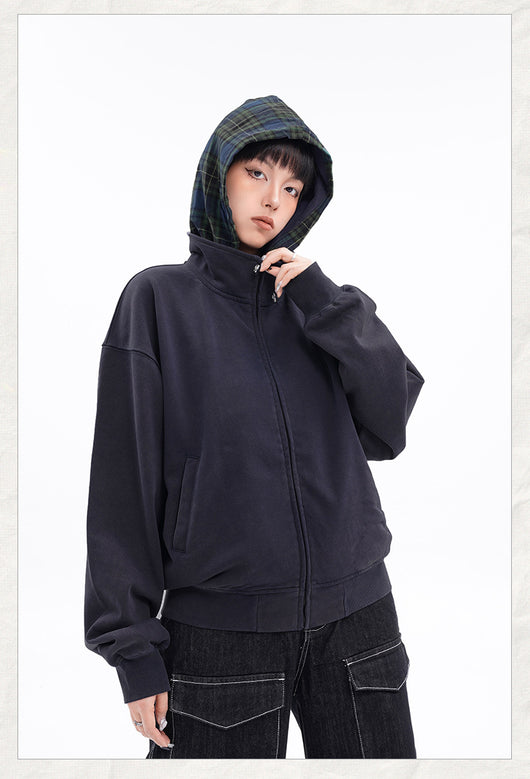Sudadera con Capucha de Franela a Cuadros para Mujer - Image 11