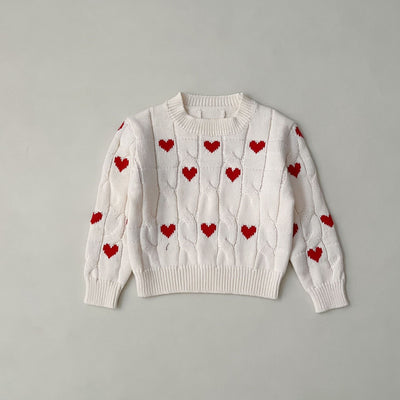 Suéter Infantil de Algodón Niño y Niña Cuello Redondo Rojo - Image 30