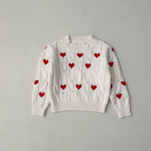 Suéter Infantil de Algodón Niño y Niña Cuello Redondo Rojo - Image 30
