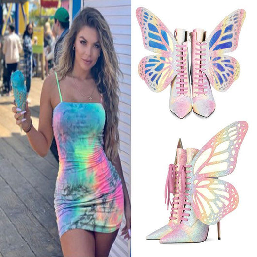 Botas Stiletto Punta Fina con Alas de Mariposa Cambio de Color - Multiuso Trendy - Image 12