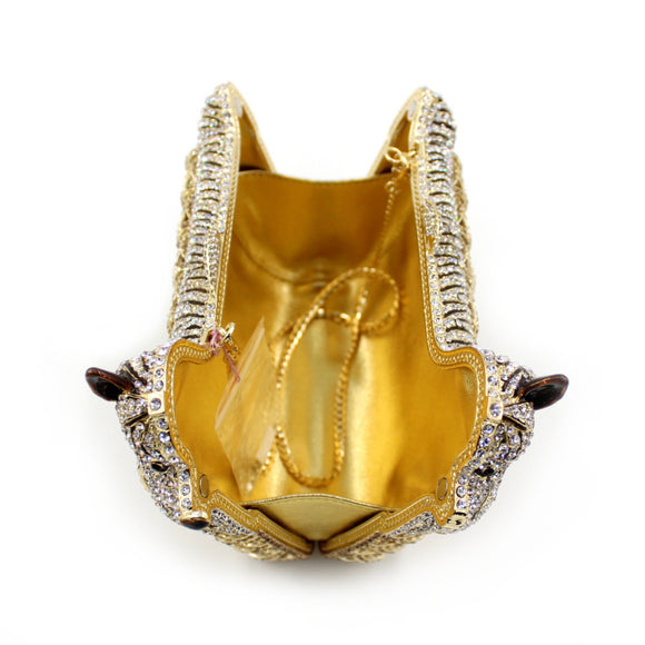 Bolso de Noche Elegante con Cristales Brillantes Diseño Perrito