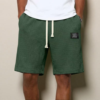 Shorts Casuales para Hombre con Tejido Waffle y Bordado - Image 16