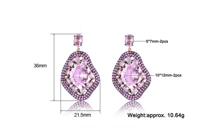Aretes Geométricos Ovalados con Diamantes de Cristal Brillante - Image 6