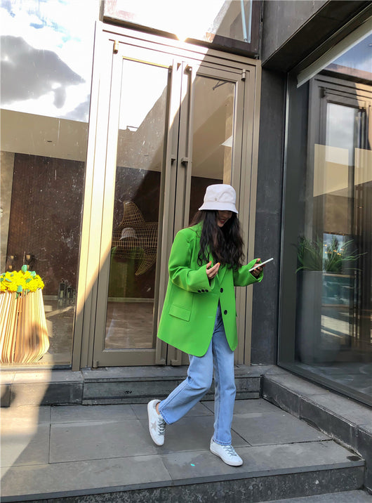 Saco Verde Holgado Elegante con Corte Slim - Image 19